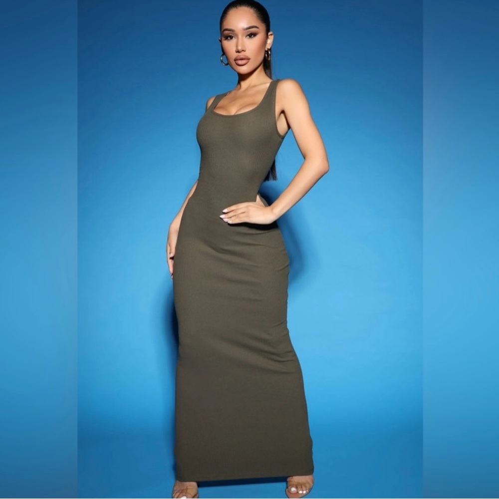 Fashion Nova Olive Maxi Dress